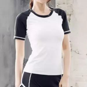 요가브라탑 여자배색반팔티레쉬가드요가복 여성브라탑 JJM-M82 [mB210F7]