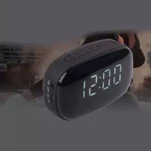 Coms 듀얼 알람 블루투스 스피커 블랙 시계 음악 노래