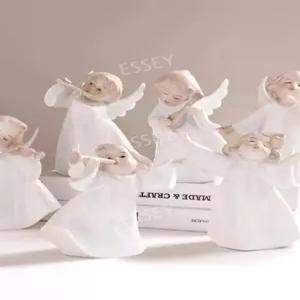 천사 조각상 악대 플루트 바이올린 연주 연주자 인형