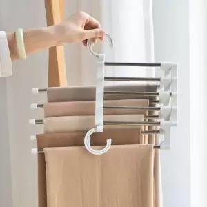 접이식 다기능 5단 논슬립 바지걸이 틈새 행거 옷걸이