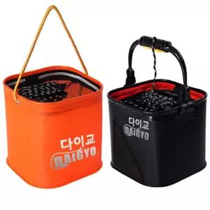 미니 소형 휴대용 다용도 접이식 두레박 조과통 살림망 물통 20 24 삐꾸통 살림통 물고기담는통