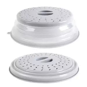 ( )폴딩 접이식 전자레인지 덮개 약26.6cm 음식 튐 방지 뚜껑 높이 조절 채반겸용