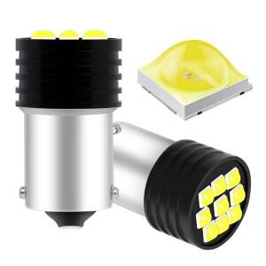 2PCS 1156 P21W BA15S R5W R10W BAY15D LED 전구 자동차 브레이크 라이트 백업 역방향 램프 지시등 흰색 빨