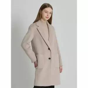 [하프클럽/르오트]미니멀 모던 포켓 울블렌디드 투버튼 롱코트