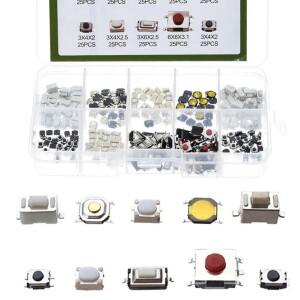 250pcs 자동차 원격 제어 푸시 버튼 스위치 키 터치 마이크로 상자 모델 촉각 키트