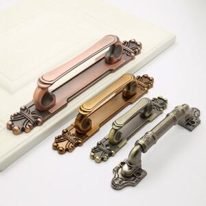 앤티크 클래식 청동 나무 문짝 손잡이 유럽 레트로 복고풍 엔틱 침실 슬라이딩 가구 하드웨어 푸시 풀 옷장