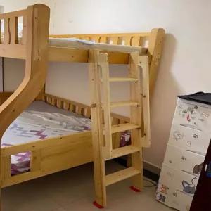나무 침실 기숙사 난간 다락방 침대 실내 간이 복층 목재 이층침대 원목