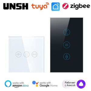 Tuya 스마트 ZigBee 터치 커튼 스위치 롤러 셔터 용 블라인드 스위치 전기 창 모터 지원 Alexa Google Home