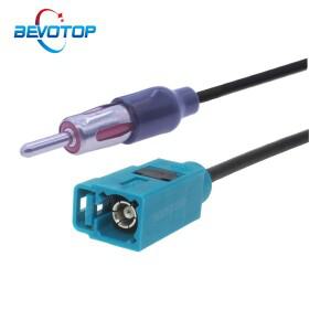 BEVOTOP Fakra Z 암 잭-DIN 수 플러그 RG174 케이블 카 FM 플레이어 어댑터 확장 점퍼 피그테일