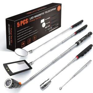 1파운드 15파운드 로드 조절식 거울 LED 유연한 360 픽업 라운드 회전 검사 스퀘어