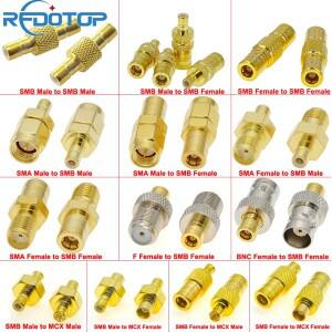 1PCS SMB to SMA/SMB/Q9 BNC/F/MCX 남성/여성 RF 커넥터 Wifi 안테나 변환기 남성 여성 동축 어댑터 금도금