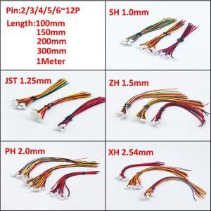 1.0 1.25 2.0 2.54 SH JST ZH PH XH 1.0mm 와이어 2 3 4 5 6 암 플러그 커넥터 개 핀 7 8 P 핀