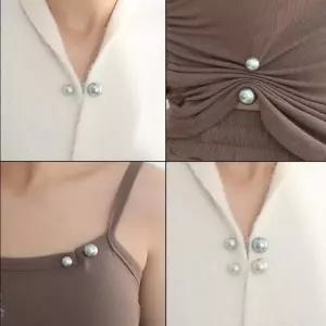 더블 진주 오픈방지 매너 브로치 레이디 단추 옷핀 고정핀