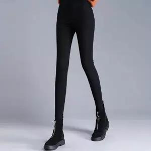 [하프클럽/]일자핏 여성 기모바지 슬림 허리밴딩 팬츠 융털 바지