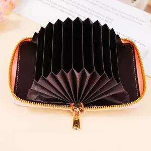 [하프클럽/]여성 아코디언 반지갑 명함 카드홀더 학생 지퍼 지갑