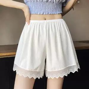 [하프클럽/]실크 주름 레이스 잠옷 파자마 수면 바지 속바지