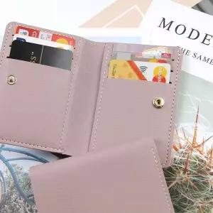 [하프클럽/]6개 포켓 세로 명함 신분증 신용카드 지갑 연보라1P