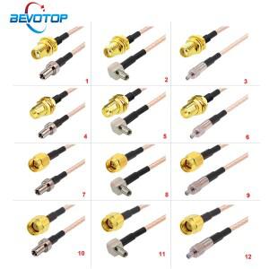 2개/묶음 RP-SMA / SMA - TS9 암/수 커넥터 RG316 케이블 연장 피그테일 (화웨이 호환 3G 모뎀 라우터용)