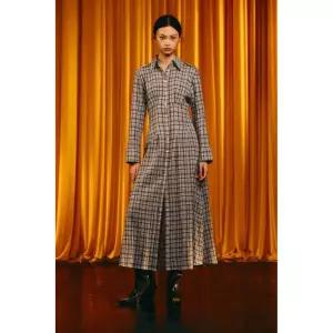zara 자라 체크 셔츠 원피스 - 브라운-블루 134075