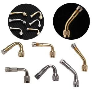 45/90/135도 각도 황동 에어 타이어 밸브 스템 (연장 어댑터 포함) 다양한 색상 전기 자전거 부품