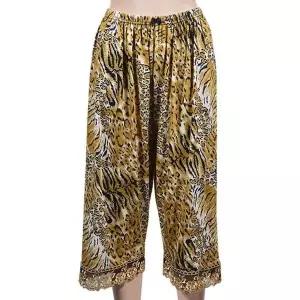 [하프클럽/]레오파드 프린팅 밑단 레이스 자수 8부 여성 파자마