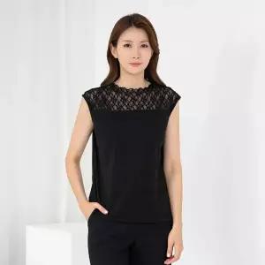 엄마옷 모슬린 엄마옷 프릴라운드 레이스 나시 티셔츠 614HJK275 중년여성/50대/60대/70대/빅사이즈/할머니