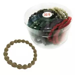 올록볼록 주름고무줄 30P 코사지통 머리끈 헤어밴드/고무줄/헤어/대용량/납작/여아/고무끈/여성/칼라/예쁜