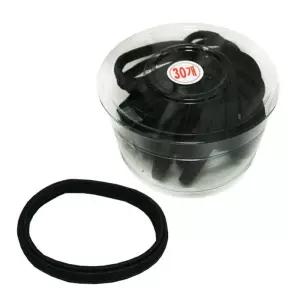 매듭없는 납작주름 검정고무줄 30P 코사지통 머리끈/대용량/납작/고무줄/여아/고무끈/여성/칼라/예쁜/기본