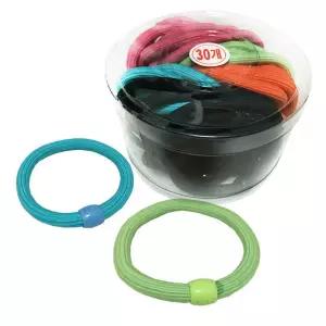 주름컬러 구슬매듭고무줄 30P 코사지 헤어밴드/여아/머리끈/고무끈/여성/칼라/고무줄/예쁜/납작/기본/컬러