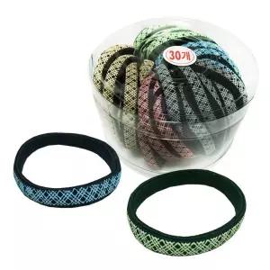 체크 납작고무줄 30P 코사지 헤어밴드/머리끈/칼라/고무줄/예쁜/납작/여아/기본/컬러/이쁜/대용량/머리