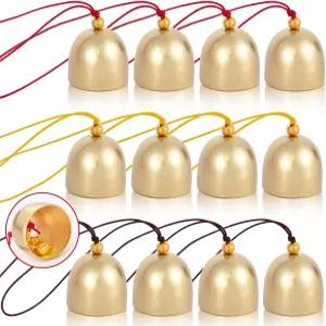 YGAOHF 12개 금종 매달린 밧줄이 달린 빈티지 벨 공예용 장식용 크리스마스 문 창문 거실 트리 화환 정원