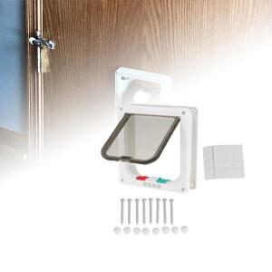 23 5X25 2X5 5CM 고양이 작은 반려견 DIY 위한 4방향 설치 유니버설 닫이 방법 고양이와 포함 반려견을 쉬운 실내외 잠금식 패널 애완동물 덮개 액세서리