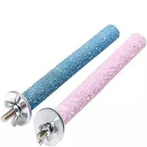 2Pcs 멀티 컬러 랜덤 버드 퍼치 스탠드 장난감 나무 앵무새 갈기 발톱 스틱 샌딩 표면 케이지 잉꼬 핀치