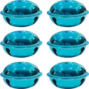 매력적인 라지 사이즈 크리스마스 스타 컷아웃 징글벨 장식 3 팩 6 (메탈릭 터쿼이즈 블루)