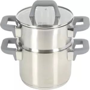 찜기 세트가 포함된 오스터 보포드 3쿼터 스테인리스 스틸 더치 오븐 - 인덕션 세이프