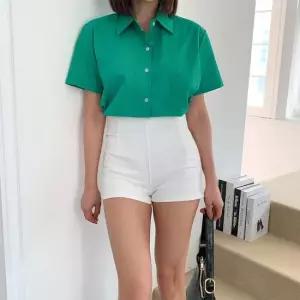 여자 코튼 하이웨스트 마이크로 쇼츠