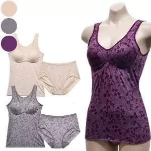 [하프클럽/]미코디 꽃무늬 나염 노와이어 몰드 브라런닝 팬티세트