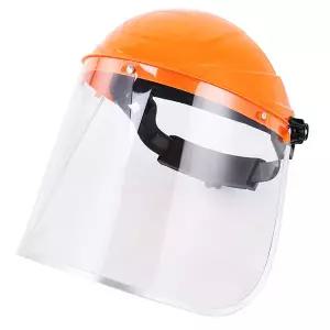 투명 풀 페이스 쉴드 PC 헤드 마운트 아이 스크린 모자 눈 보호 페이스 마스크 오토바이 마스크 장비