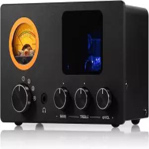 Douk 오디오 진공관 프리앰프 VU 미터가 장착된 헤드폰 4방향 RCA 셀렉터 스위치 박스 수신기 톤 제어가