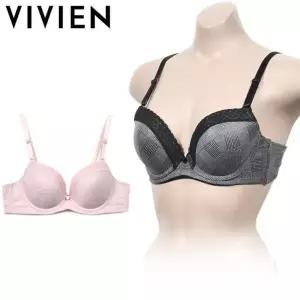 [하프클럽/]비안 모던 체크 레이스 포인트 와이어 몰드 C컵 브라