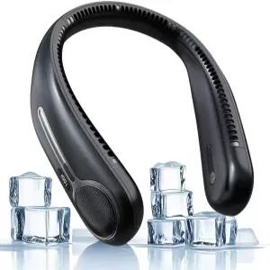 휴대용 목 선풍기 핸즈 무료 개인 착용형 칼날 없는 6 000mAh USB 충전식 360 냉각 LED 디스플레이 4단