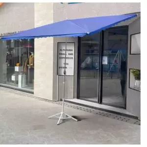 직사각형 하프 파라솔 레드 감성 반쪽 차양막 사이드 옥상