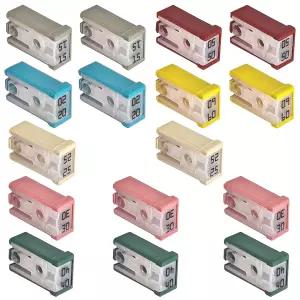 16 PCS 32V 미니 슬롯형 자동차 MCASE 모양 카트리지 퓨즈 키트 15A/20A/25A/30A/40A/50A/60A