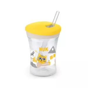 누크 유아 빨대컵 흘림방지 물병 물통 230ml 옐로우 BNS