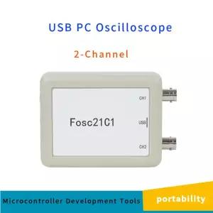 Fosc21C1 2채널 USB PC 오실로스코프 1Mhz 샘플링 속도 휴대용 오실로스코프 MCU 개발