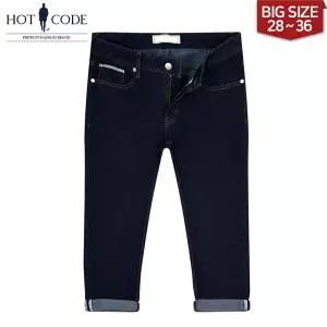 [하프클럽/핫코드]여름 남자 7부바지 청반바지 빅사이즈 스판 슬림일자 HC014-2 행사