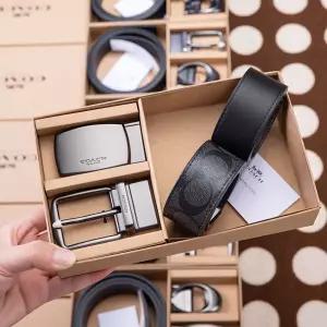 코치 (COACH) 남성용 핀 클로저 양면 벨트, 38MM