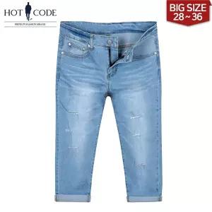 [하프클럽/핫코드]여름 남자 7부바지 청반바지 빅사이즈 스판 슬림일자 HC811 행사