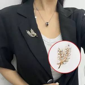 [하프클럽/]진주 월계수 옷핀 브로치