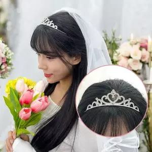 [하프클럽/]웨딩 티아라 왕관머리띠 C